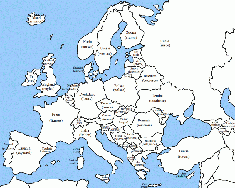 Europe Map Template Printable